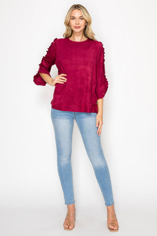 Arabella Stretch Suede Top