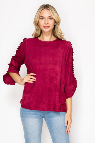 Arabella Stretch Suede Top