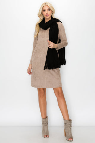 Aurora Suede Round Neck with Pockets