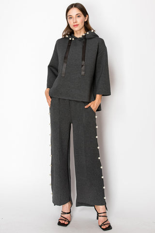 Francine French Scuba Pearl Hoodie - Dark Colors