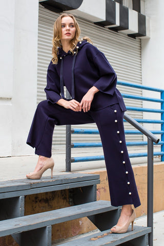 Francine French Scuba Pearl Hoodie - Dark Colors