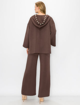 Farrah French Scuba Pearl Pant - Dark Colors