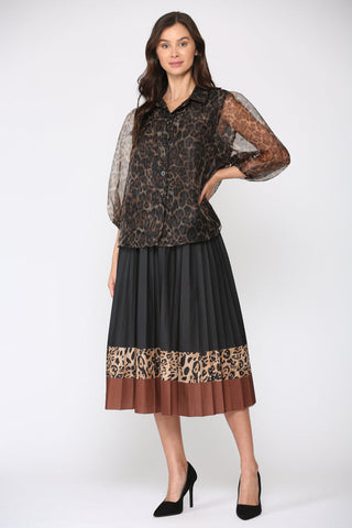 Wenda Chiffon Animal Print Top