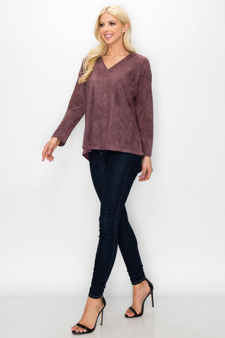 Andrea Stretch Suede Top