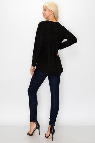 Andrea Stretch Suede Top