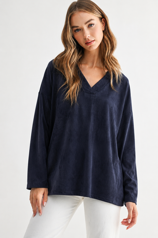 Andrea Stretch Suede Top