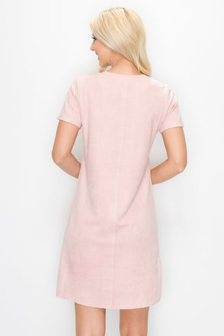 Audrey Suede Round Neck with Pockets