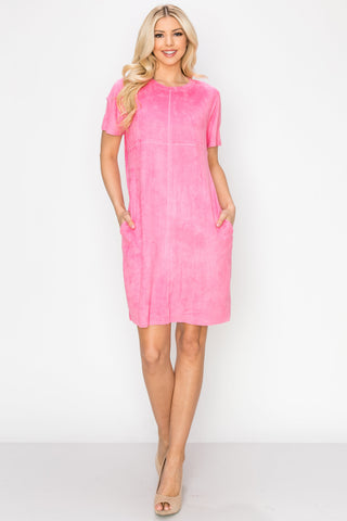 Audrey Suede Round Neck with Pockets