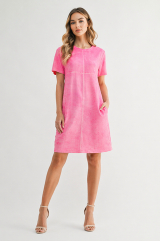 Audrey Suede Round Neck with Pockets