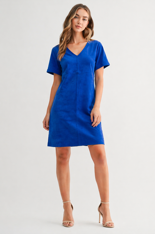Audrey Suede V Neck with Pockets