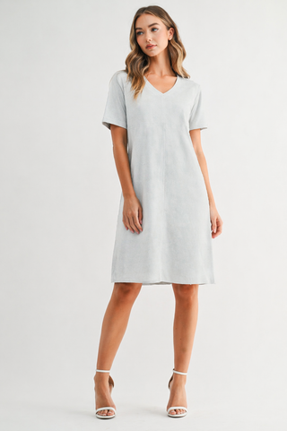 Audrey Suede V Neck with Pockets