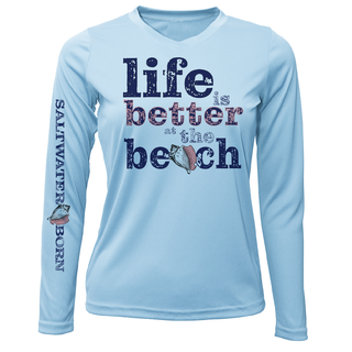 "Life Is Better At The Beach" Conch Long Sleeve UPF 50+ Dry-Fit Shirt