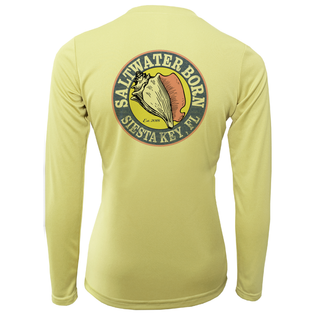 Siesta Key Saltwater Born Linear Logo Long Sleeve UPF 50+ Dry-Fit Shirt