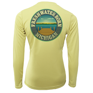 Michigan "Freshwater Heals Everything" Women's Long Sleeve UPF 50+ Dry-Fit Shirt