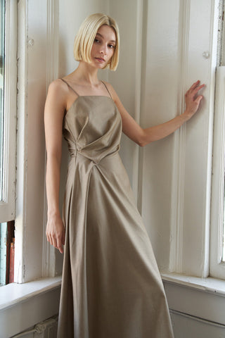 HAPPILY YOURS WOVEN MIDI DRESS