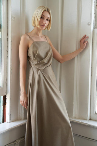 HAPPILY YOURS WOVEN MIDI DRESS