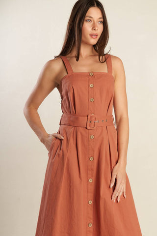 CALIFORNIA DREAMING WOVEN MIDI DRESS