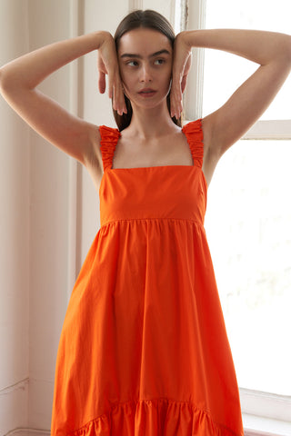 SUNBEAM SPLENDOR WOVEN MIDI DRESS