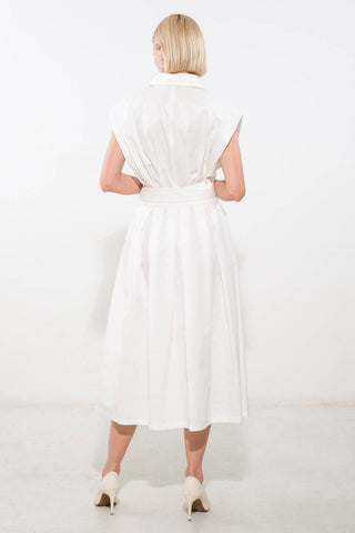 DEEPER CONNECTION WOVEN MIDI DRESS