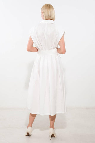 DEEPER CONNECTION WOVEN MIDI DRESS
