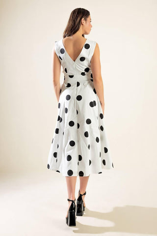 ECHOING FJORD WOVEN MIDI DRESS