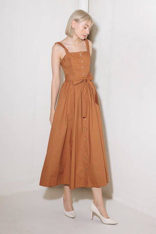SOAK IN THE SUNSET WOVEN MIDI DRESS
