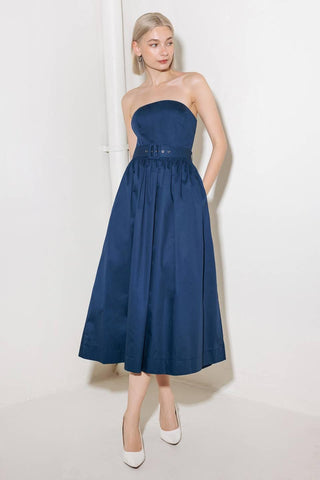 ENDLESSLY CHARMING WOVEN MIDI DRESS