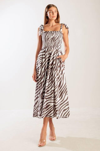 DANCING WITH THE WOVEN MIDI DRESS