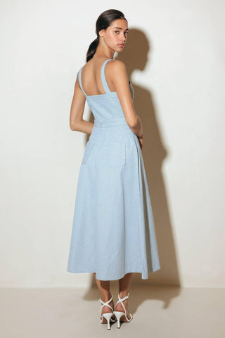 CAREFREE DAISY WOVEN MIDI DRESS