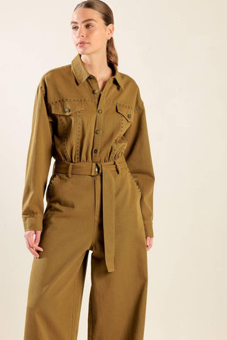 FLEETING WHISPERS TWILL JUMPSUIT