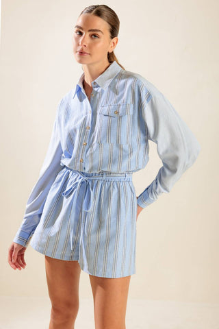 HOLD ME CLOSE WOVEN ROMPER
