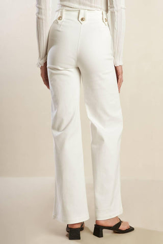 LILY PETAL WHITE WOVEN PANTS