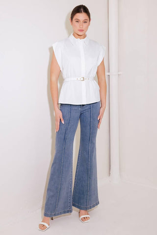 ON CLOUD NINE WHITE WOVEN TOP