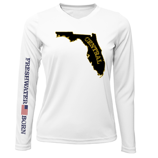 UCF Black and Gold Freshwater Born Women's LS UPF 50+ Dry-Fit Shirt