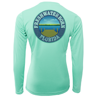 USF Green and Gold Freshwater Born Women's Long Sleeve UPF 50+ Dry-Fit Shirt