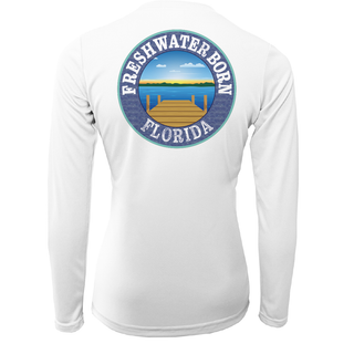 Miami Orange and Green Freshwater Born Women's Long Sleeve UPF 50+ Dry-Fit Shirt
