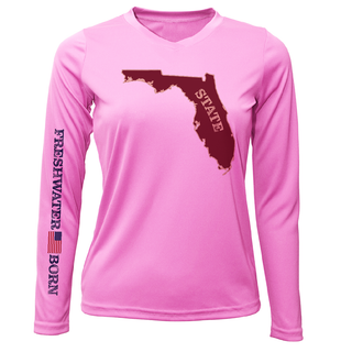 Garnet and Gold Freshwater Born Women's Long Sleeve UPF 50+ Dry-Fit Shirt