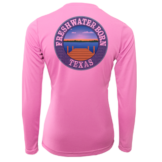Texas Flag Freshwater Born Women's Long Sleeve UPF 50+ Dry-Fit shirt