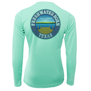 Texas Flag Freshwater Born Women's Long Sleeve UPF 50+ Dry-Fit shirt
