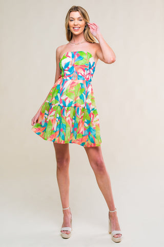 PRISTINE PRESENCE WOVEN MINI DRESS
