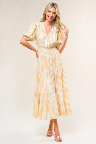WITH THE GIRLS WOVEN MIDI DRESS