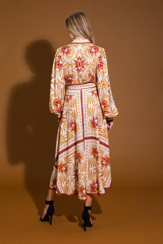 LOVE ESPRESSO WOVEN MIDI DRESS