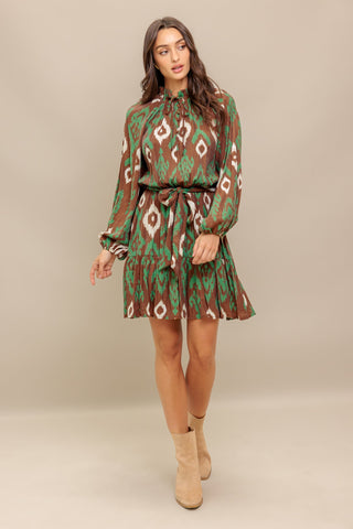 WILD TERRACOTTA WOVEN MINI DRESS