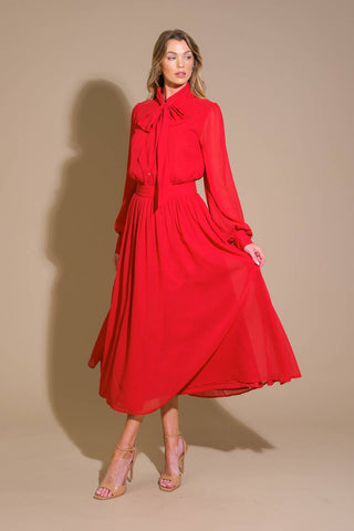 EXCEPTIONAL EXPRESSION WOVEN MIDI DRESS