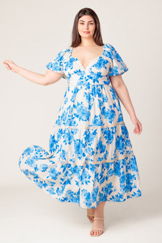 THROUGH THE FOG WOVEN MIDI DRESS