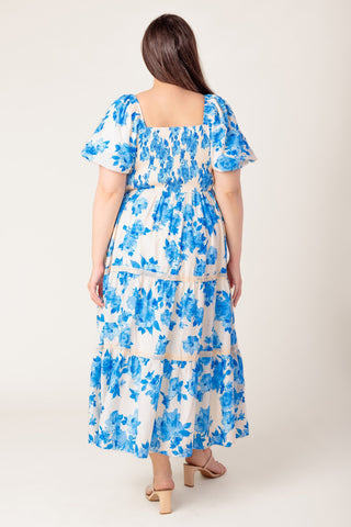 THROUGH THE FOG WOVEN MIDI DRESS