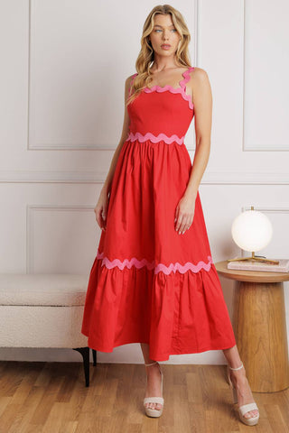 TREAD LIGHTLY WOVEN MIDI DRESS