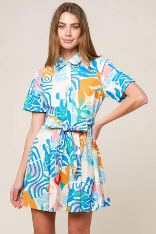GARDEN SOCIAL WOVEN MINI DRESS