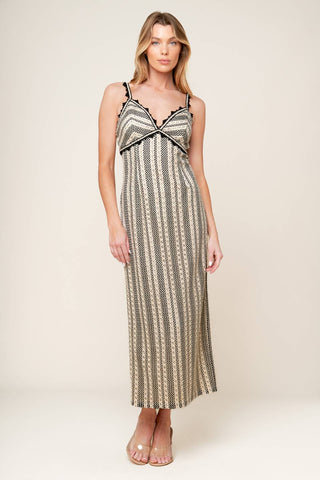 TAKE ME AWAY CROCHET LACE MIDI DRESS
