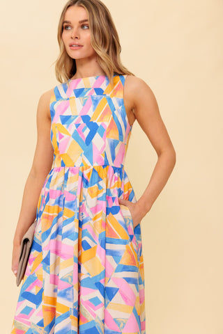 PATTON PARK BLUE WOVEN MIDI DRESS